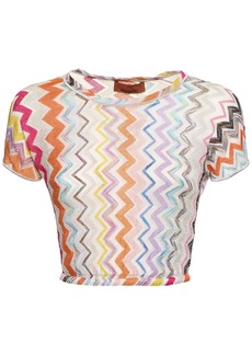 Missoni Chevron Lurex Zig Zag S/s Crop Top