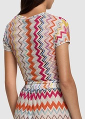 Missoni Chevron Lurex Zig Zag S/s Crop Top