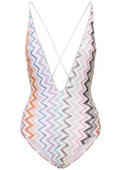 Missoni Chevron Lurex Zigzag One Piece Swimsuit