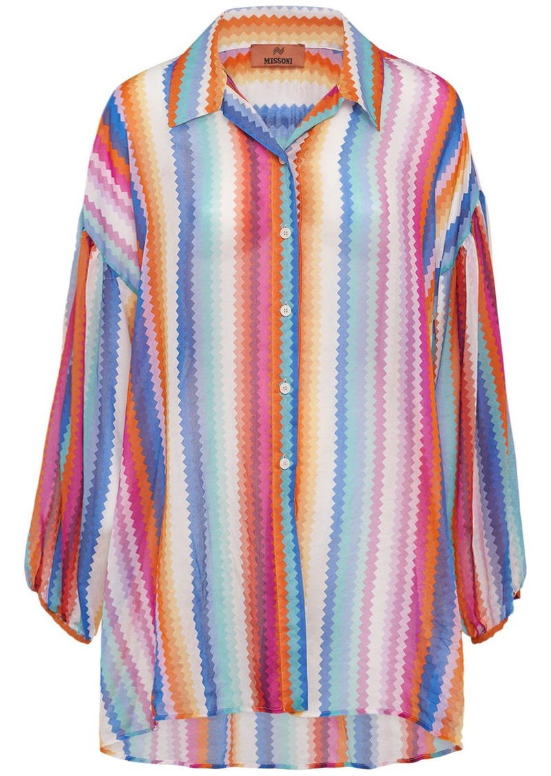 Missoni Chevron Print Cotton & Silk Shirt