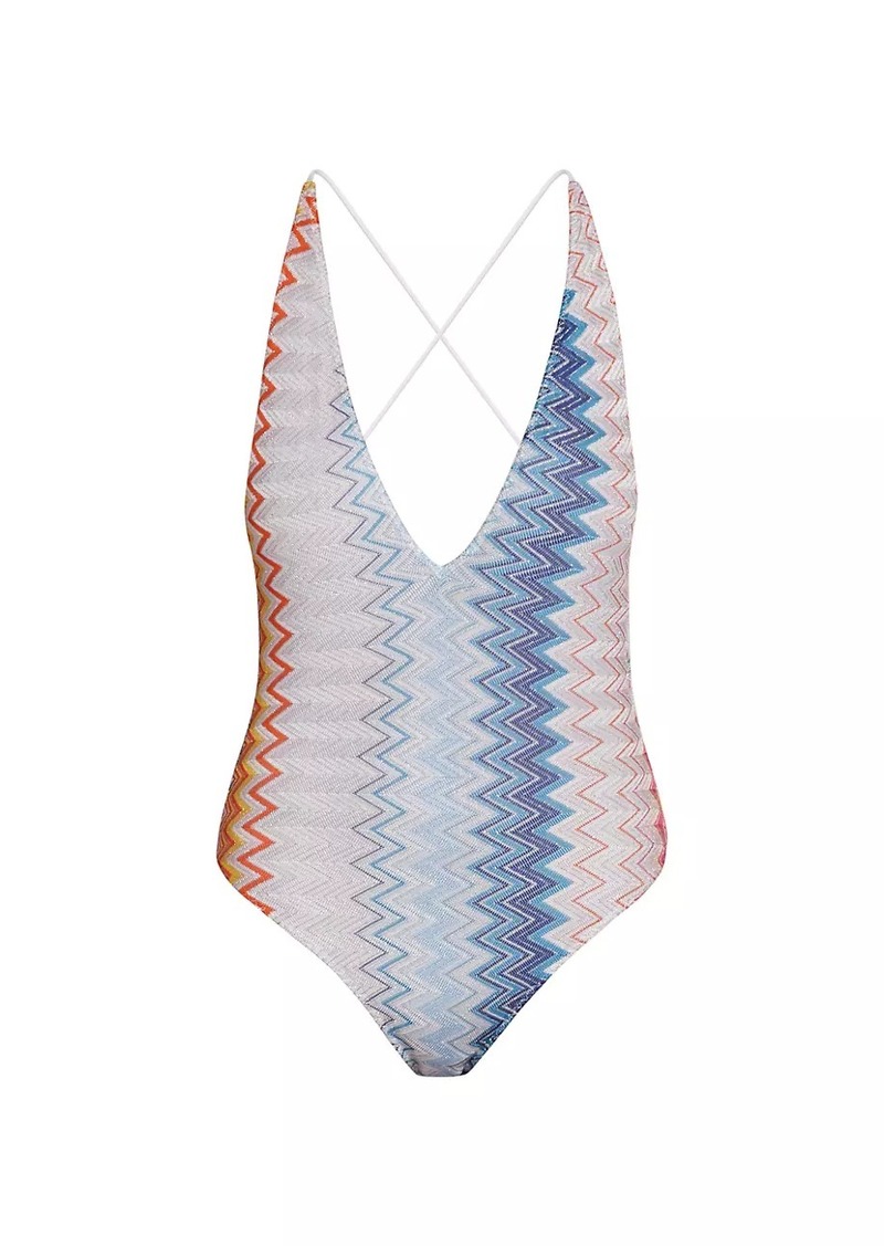 Missoni Chevron Strappy One-Piece Swimsuit