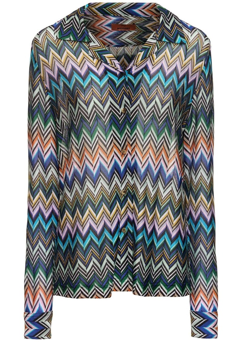 Missoni Chevron Viscose Long Sleeve Shirt