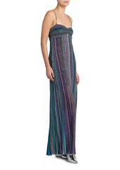 Missoni Embellished Metallic Striped Maxi Dress