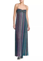 Missoni Embellished Metallic Striped Maxi Dress