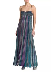 Missoni Embellished Metallic Striped Maxi Dress