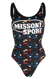 Missoni geometric logo print swimsuit
