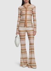 Missoni Knit Viscose Lamé Flared Pants