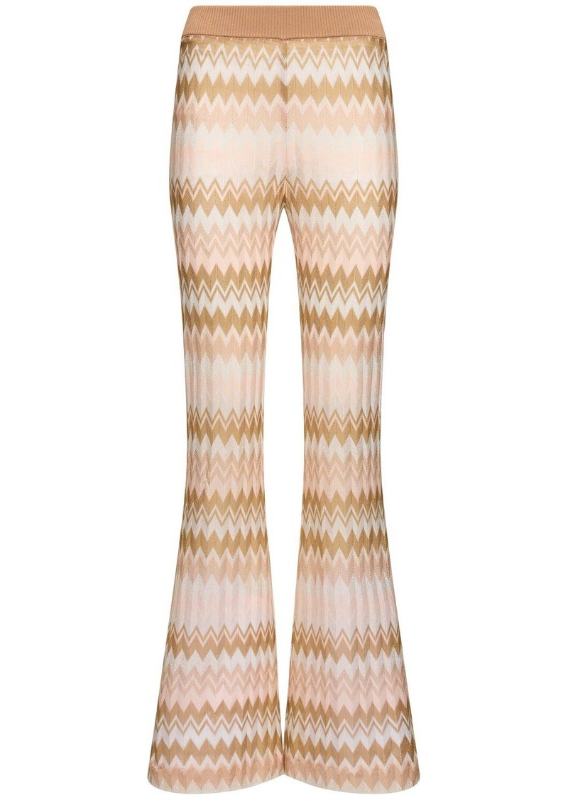 Missoni Knit Viscose Lamé Flared Pants