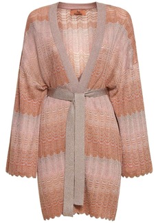 Missoni Knit Viscose Lamé Self-tie Cardigan