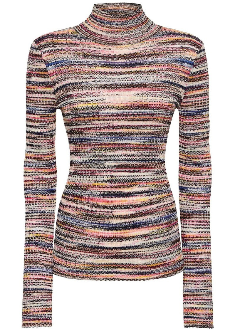 Missoni Knit Viscose Turtleneck Sweater