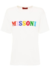 Missoni Logo Print Cotton Blend Jersey T-shirt