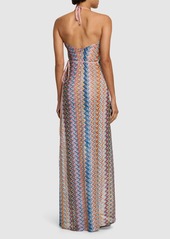 Missoni Lurex Halter Neck Wrap Long Dress