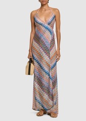 Missoni Lurex Halter Neck Wrap Long Dress