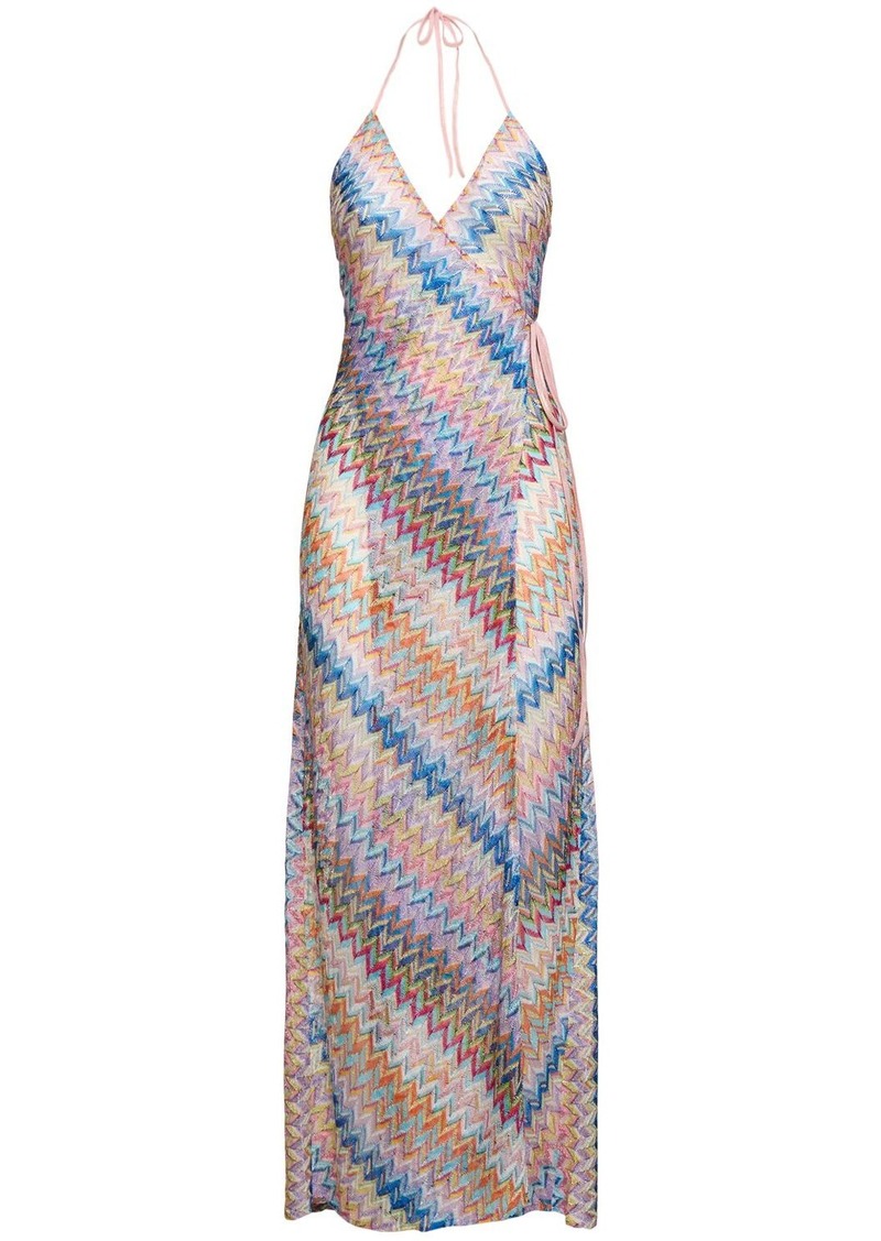 Missoni Lurex Halter Neck Wrap Long Dress