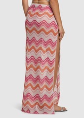 Missoni Lurex Micro-wave Wrap Long Skirt