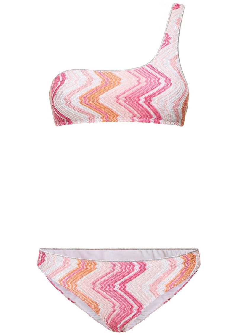 Missoni Lurex Printed One Shoulder Bikini Set