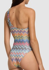 Missoni Lurex Printed One Shoulder Swimsuit