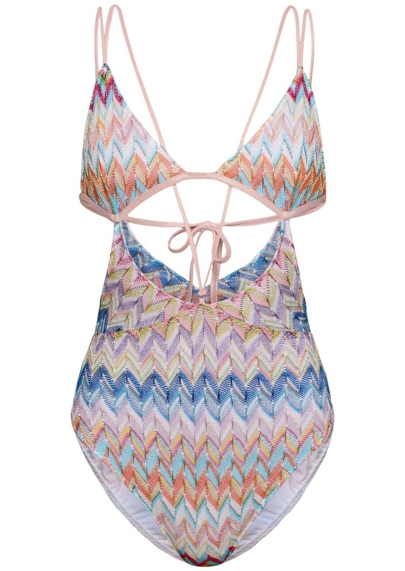 Missoni Lycra Lurex Cut Out One Piece Swimsuit