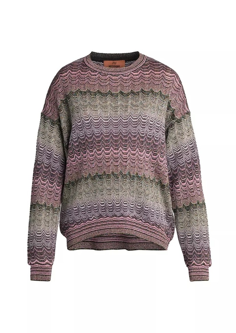 Missoni Metallic Chevron Crewneck Sweater