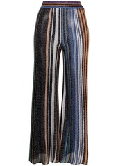 Missoni metallic knit striped flared trousers