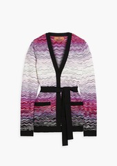 Missoni - Belted crochet-knit cotton-blend cardigan - Purple - IT 44