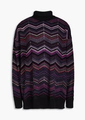 Missoni - Brushed wool-blend jacquard-knit turtleneck sweater - Purple - IT 38