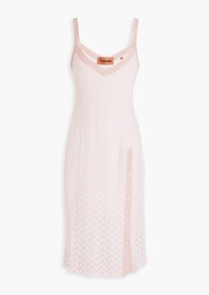 Missoni - Button-detailed crochet-knit cotton-blend dress - Pink - IT 42
