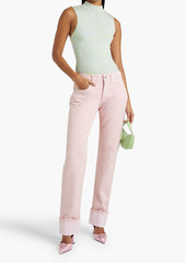 Missoni - Crochet-knit paneled high-rise straight-leg jeans - Pink - IT 40
