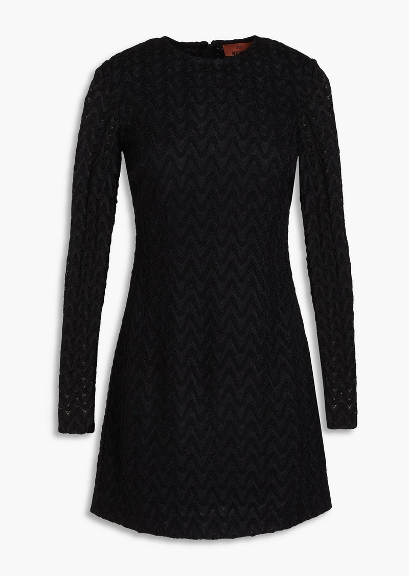 Missoni - Crochet-knit wool-blend mini dress - Black - IT 44