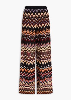 Missoni - Crochet-knit wool-blend wide-leg pants - Black - IT 48