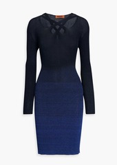 Missoni - Cutout metallic dégradé ribbed-knit dress - Blue - IT 46