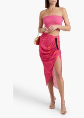 Missoni - Draped printed crochet-knit midi skirt - Pink - IT 40