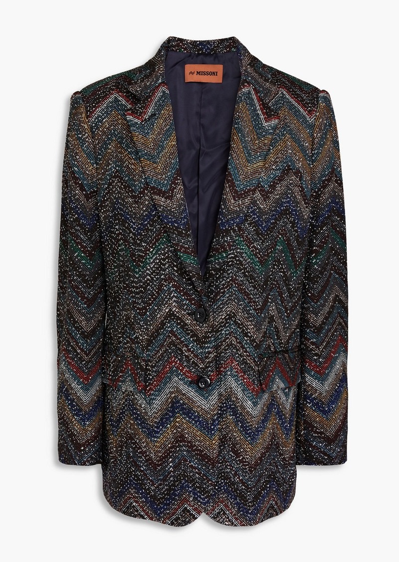 Missoni - Embellished intarsia-knit blazer - Black - IT 38