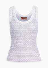 Missoni - Embellished striped crochet-knit tank - Purple - IT 46