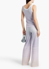 Missoni - Sequin-embellished striped crochet-knit wide-leg pants - Purple - IT 42