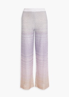 Missoni - Sequin-embellished striped crochet-knit wide-leg pants - Purple - IT 36