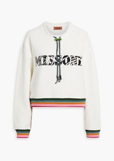 Missoni - Embroidered French cotton-terry sweater - White - M