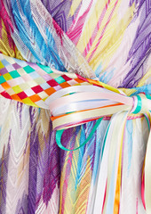 Missoni - Belted asymmetric space-dyed crochet-knit dress - Pink - IT 36