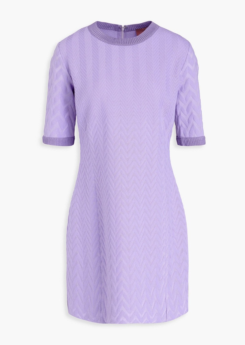 Missoni - Jacquard-knit cotton-blend mini dress - Purple - IT 38