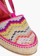 Missoni - Leather and crochet-knit wedge espadrilles - Pink - EU 41