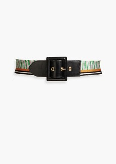 Missoni - Leather-trimmed stretch-knit belt - Green - S