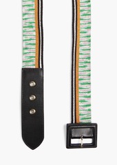 Missoni - Leather-trimmed stretch-knit belt - Green - M