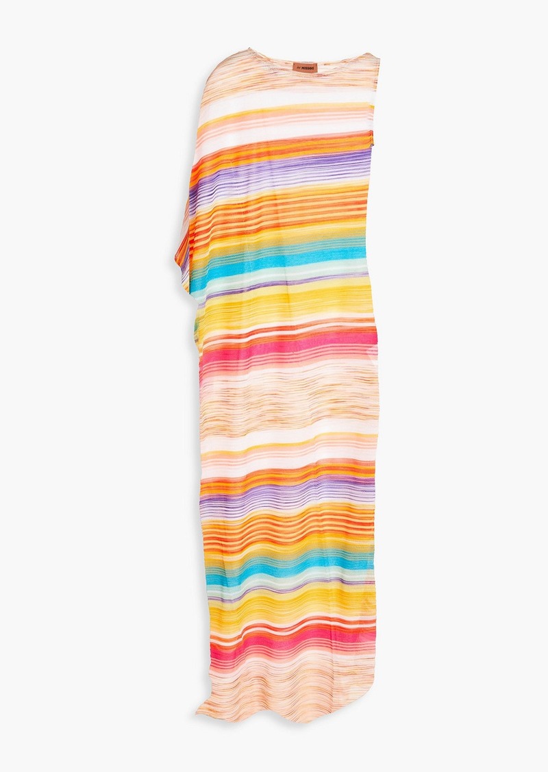 Missoni - Mare asymmetric striped knitted coverup - Orange - M