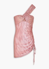 Missoni - Mare one-shoulder metallic crochet-knit mini dress - Pink - IT 38