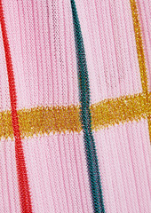 Missoni - Metallic checked ribbed cotton-blend dress - Pink - IT 44