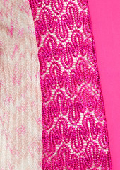 Missoni - Metallic crochet-knit and crepe de chine camisole - Pink - IT 44