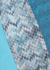 Missoni - Metallic crochet-knit and crepe pencil skirt - Blue - IT 40