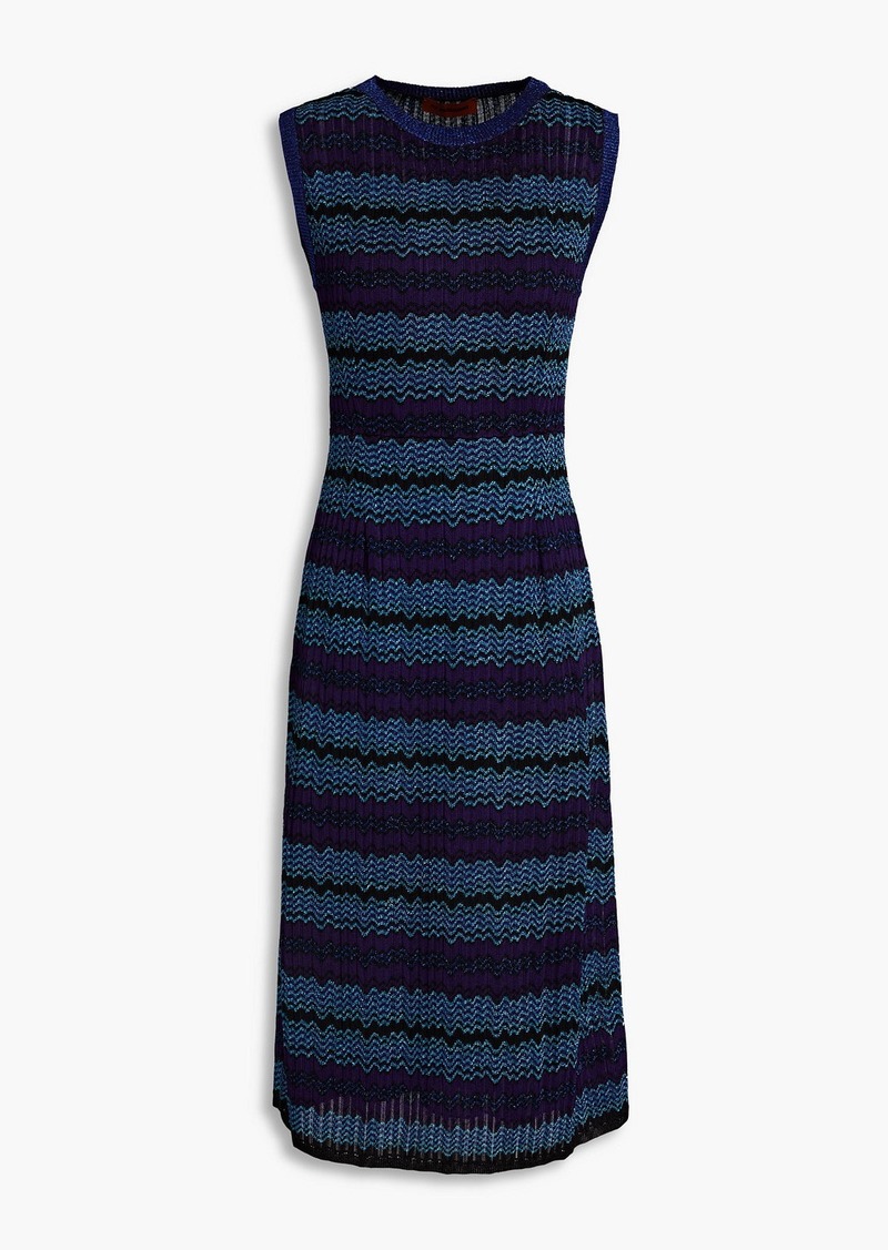 Missoni - Metallic crochet-knit dress - Blue - IT 38