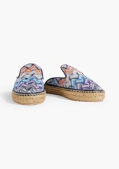 Missoni - Metallic crochet-knit espadrille slippers - Blue - EU 38
