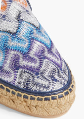 Missoni - Metallic crochet-knit espadrille slippers - Blue - EU 38